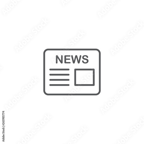 News symbol. Newspaper line icon, outline vector symbol illustration, linear pictogram isolated on white