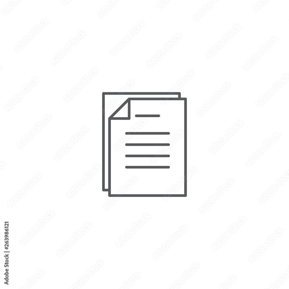 Document papers pile line icon, outline vector sign, linear style pictogram isolated on white Document papers pile line icon, outline vector sign, linear style pictogram isolated on white
