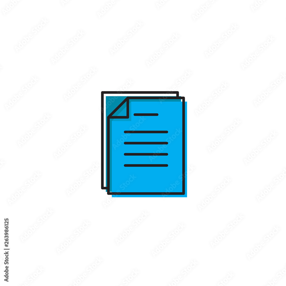Document papers pile line icon, outline vector sign, linear style pictogram isolated on white