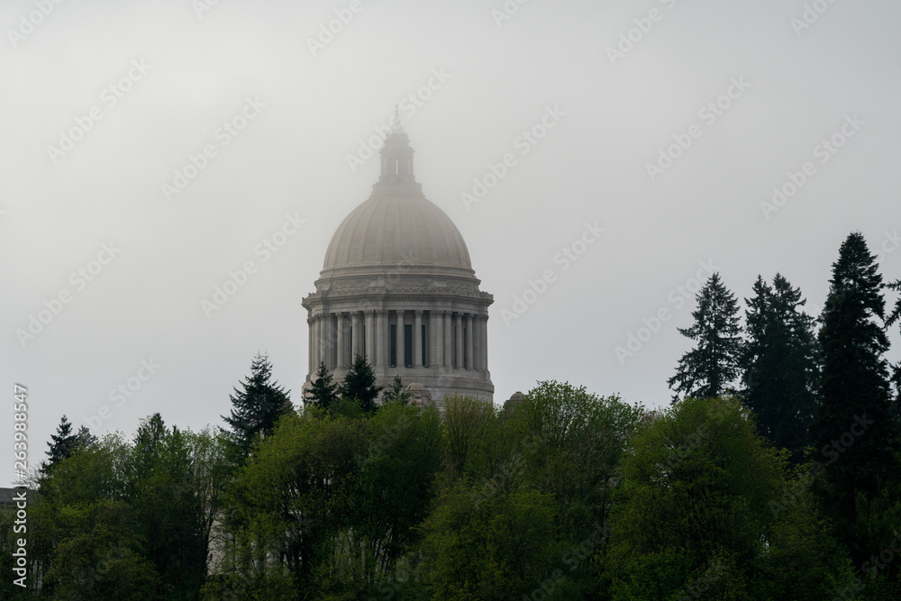 Capitol Building In Fog