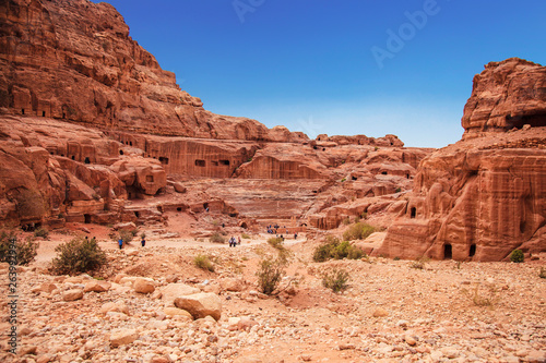 View of the amphitheatre in Petra, capital of the Nabatean Kingdom, Jordan