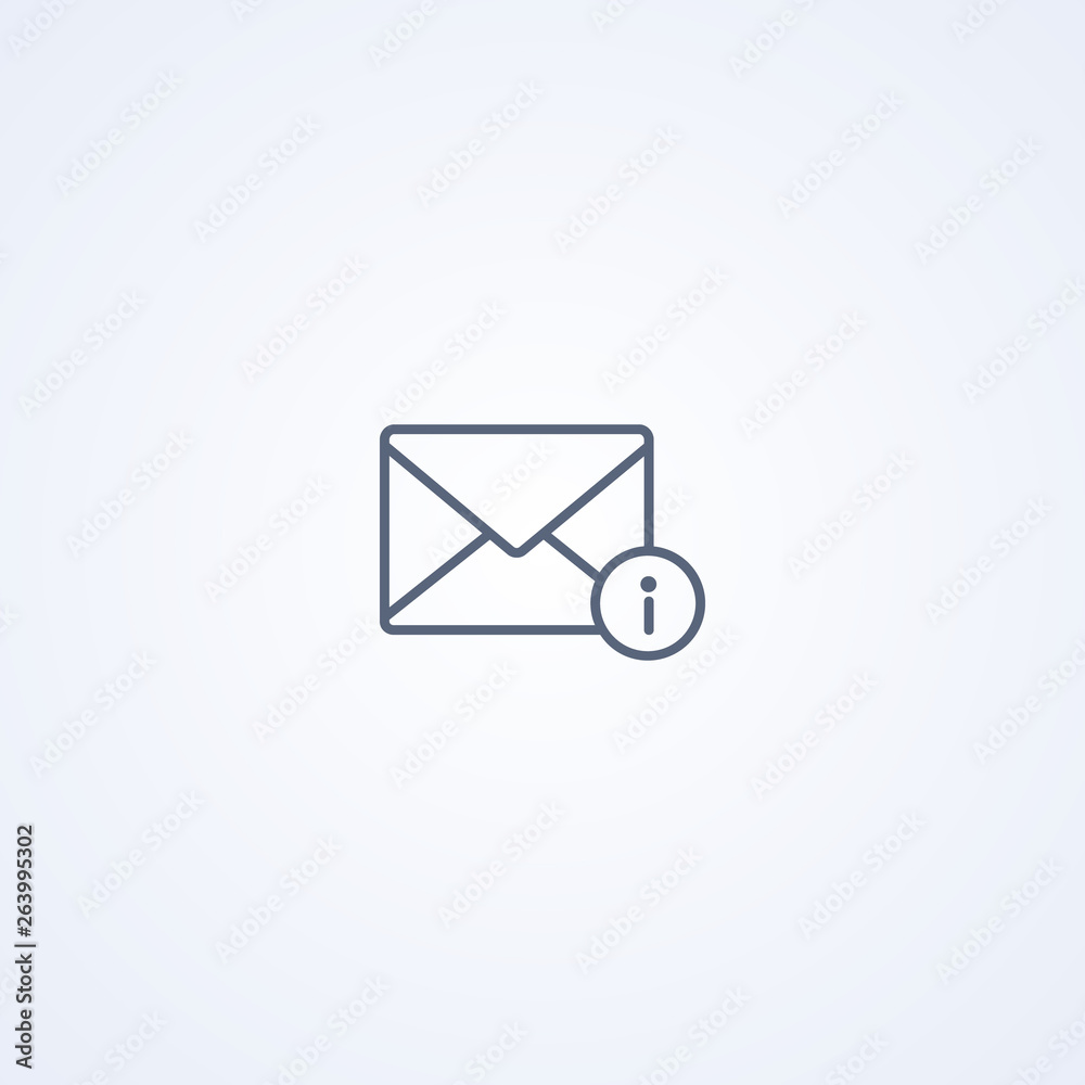 Message warning envelope, vector best gray line icon Message warning envelope, vector best gray line icon