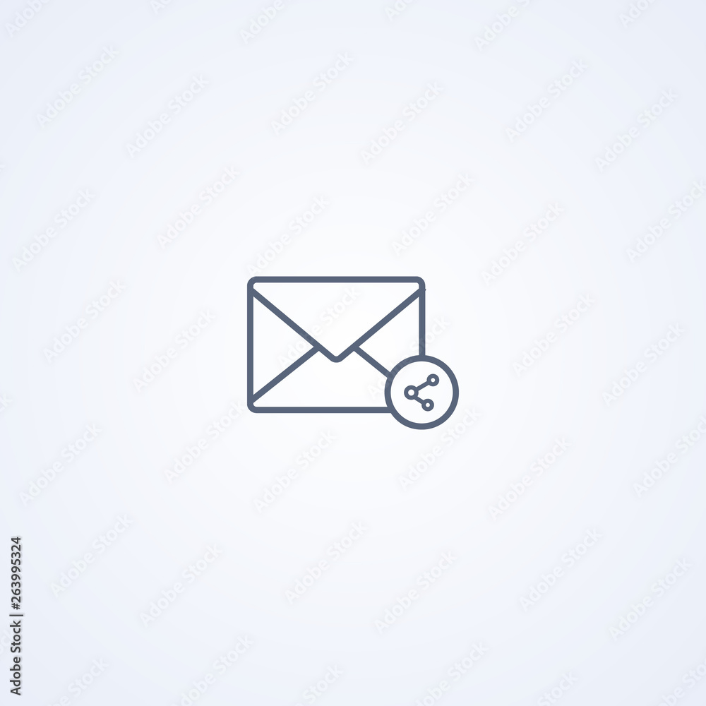 Post mail, social mail, vector best gray line icon Post mail, social mail, vector best gray line icon