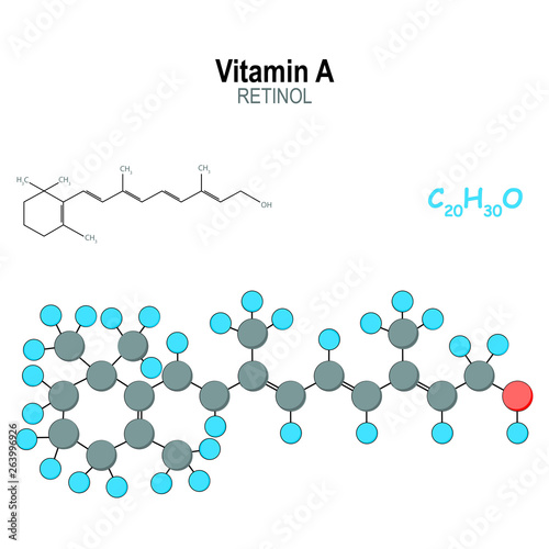 vitamin A. model of retinol molecule