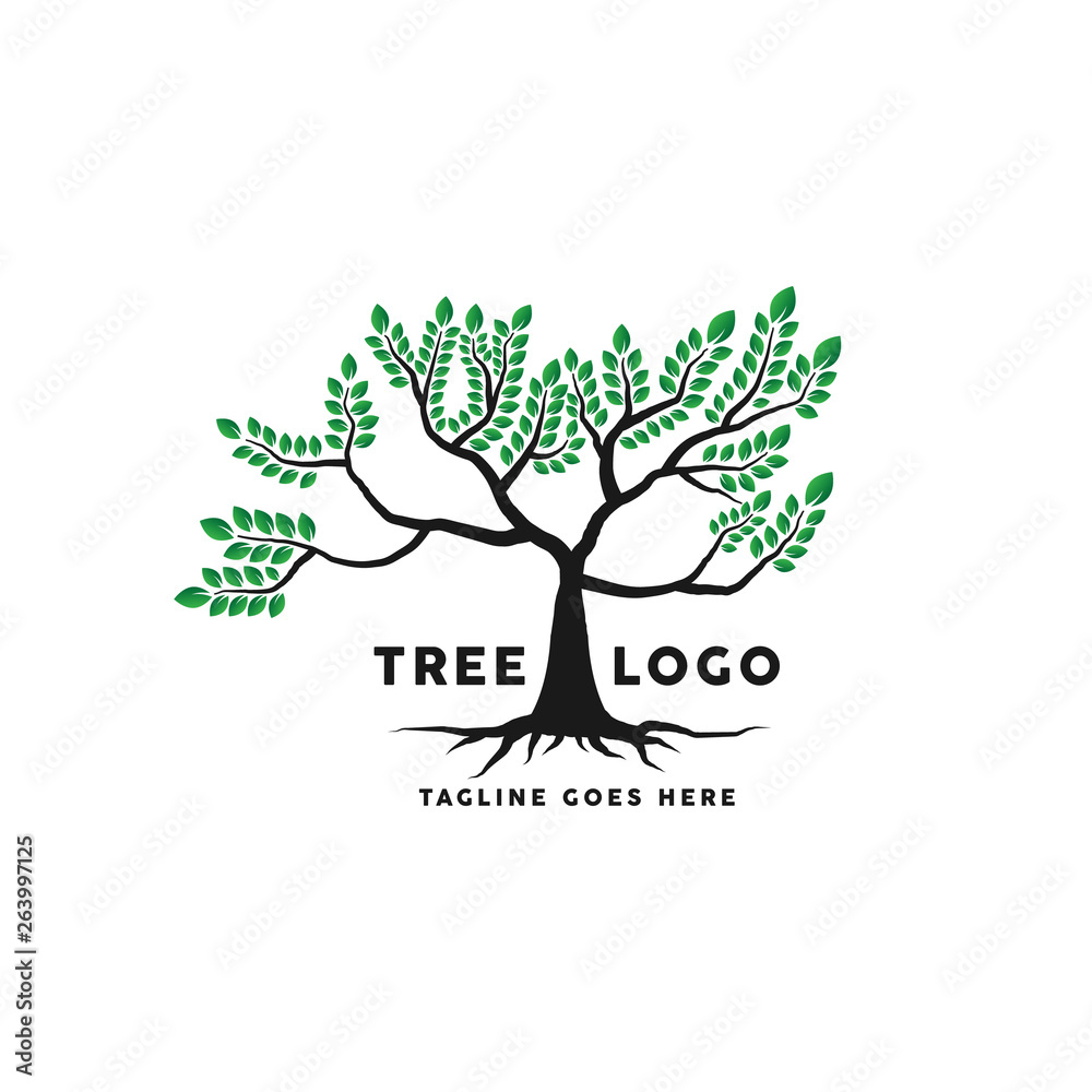 Obraz premium Root Of The Tree Logo Design Inspiration