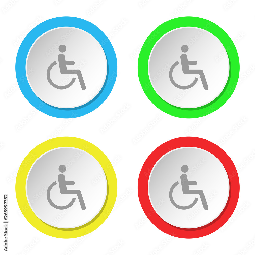 Disabled icon. Set of round color flat icons. Disabled icon. Set of round color flat icons.