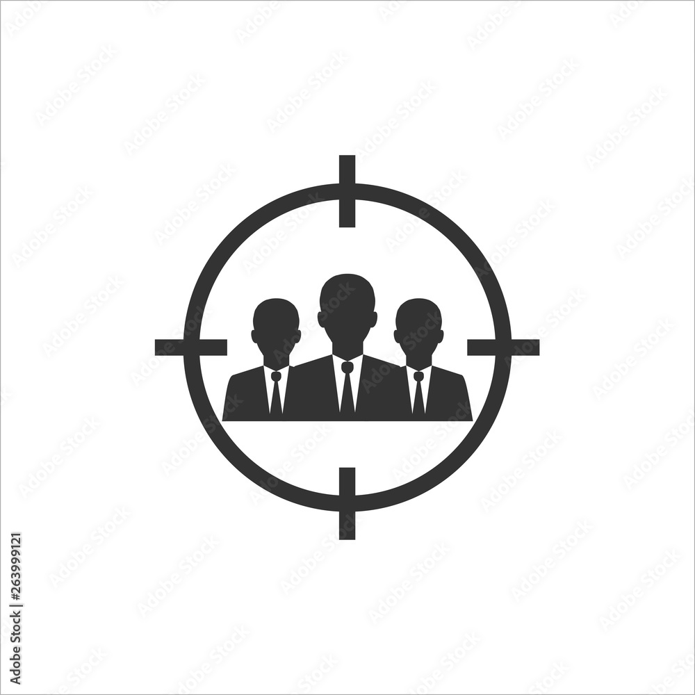 Audience, people target icon. Vector illustration, flat design. Audience, people target icon. Vector illustration, flat design.