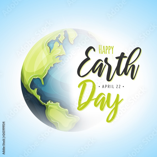 World Earth Day Background/ Illustration of a happy earth day banner, for nature and environment preservation holiday celebration