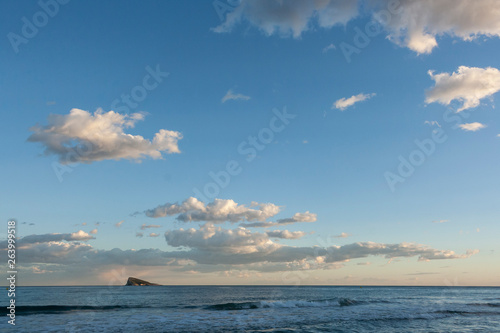 sunset over the sea and island
