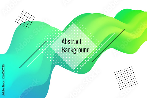 Wavy green and blue 3d shape