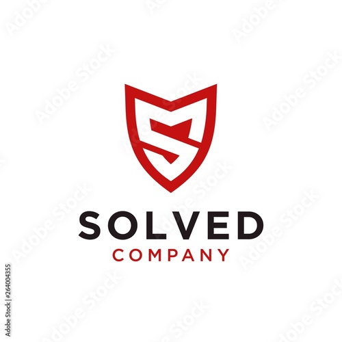 Shield / Safe with Initial SM logo design