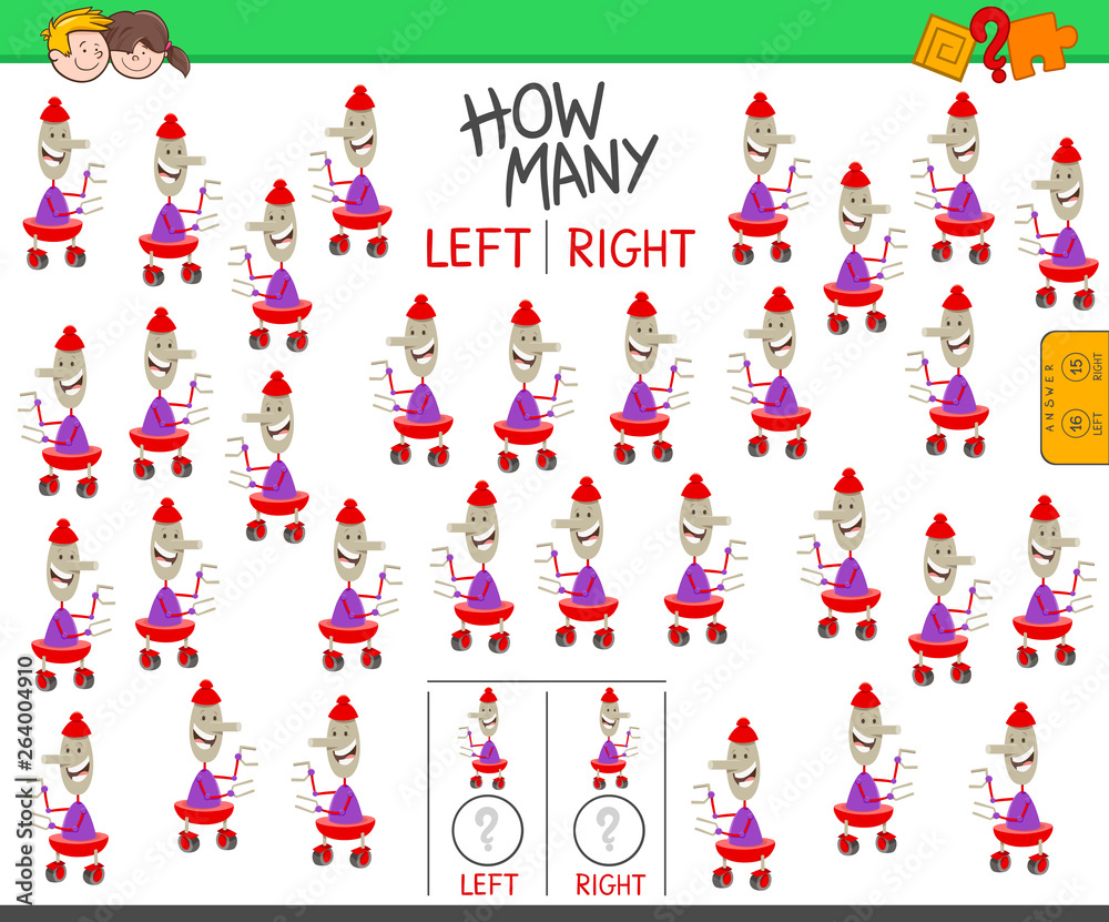 counting left and right pictures of robot counting left and right pictures of robot