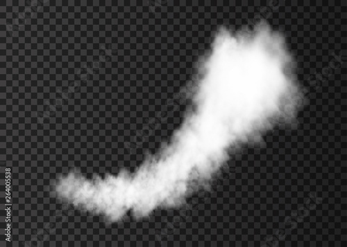 Smoke from space rocket launch isolated on transparent background.