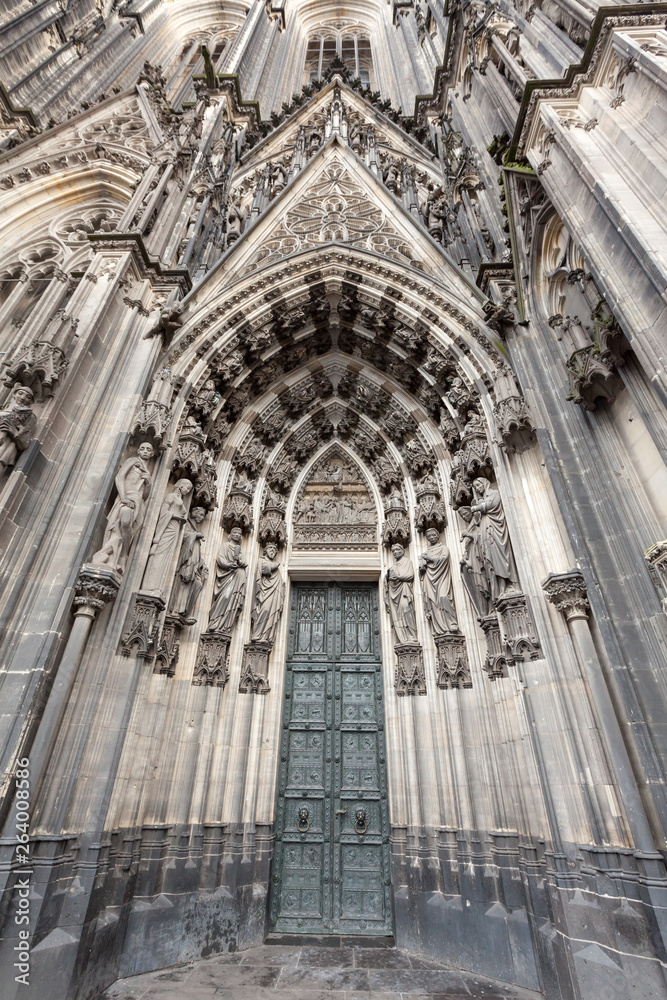 Entrance to Cologne Cathedral Dom. Cologne, North Rhine-Westphalia, Germany