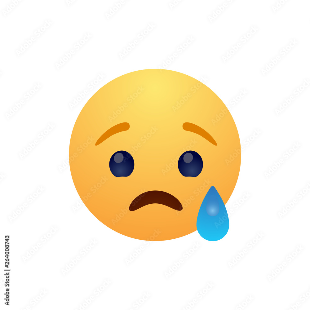 Fototapeta premium Sorrow sadness emotion simple flat style vector illustration