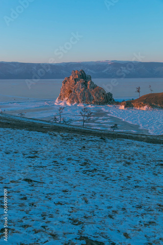 Wallpaper Mural Cape Burkhan in sunset light at northern of Olkhon Island in Lake Baikal, Russia. Torontodigital.ca