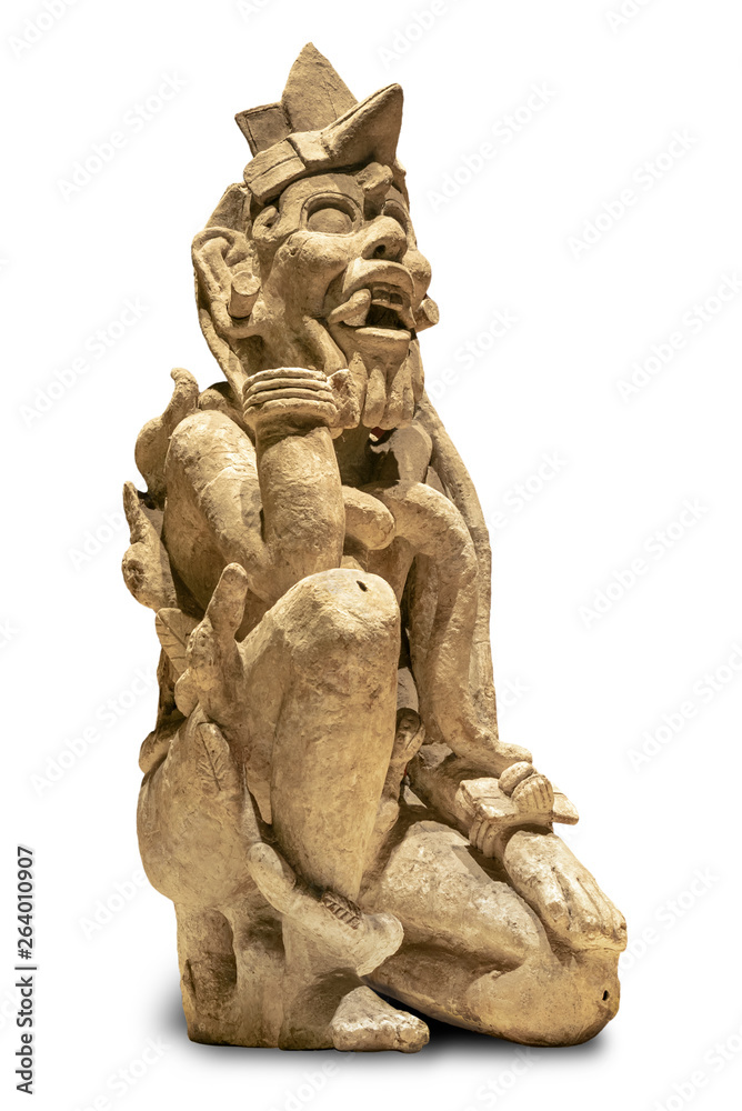 The Creator deity – Old ruin sculpture found in Mexico. This piece represents the fertility and birth of the rulers of Xochicalco ruins in Mexico