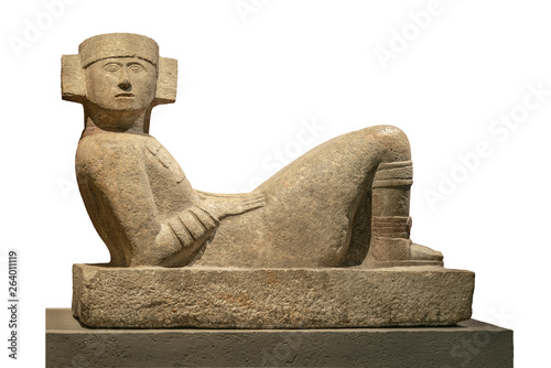Mayan deity called Chacmool, high-resolution image. Great statue found in several ancient cultures in Mexico photo
