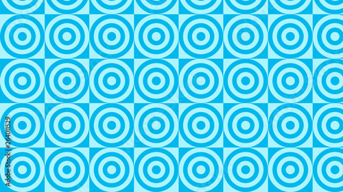 Turquoise Seamless Concentric Circles Background Pattern Vector Illustration