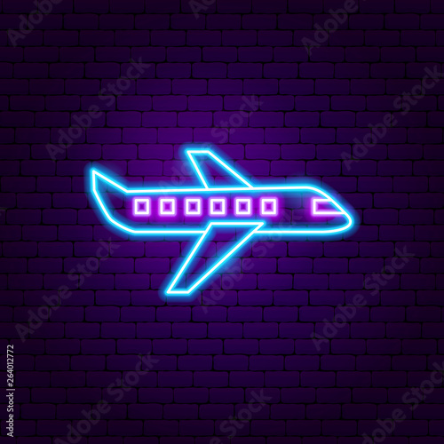 Airplane Neon Label