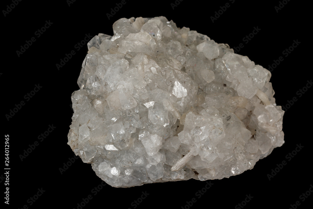 Macro stone Aragonite mineral on a black background Macro stone Aragonite mineral on a black background