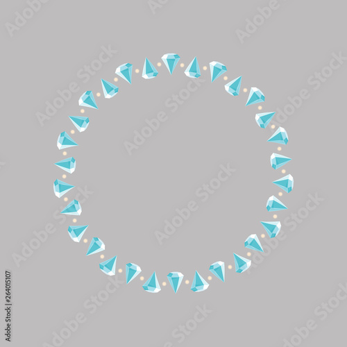 diamonds frame. Geometric frame with colored diamonds.