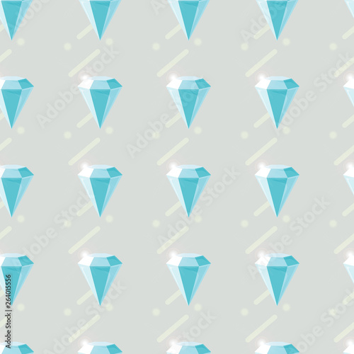 Vector seamless pattern with diamonds. Fashion background with crystal