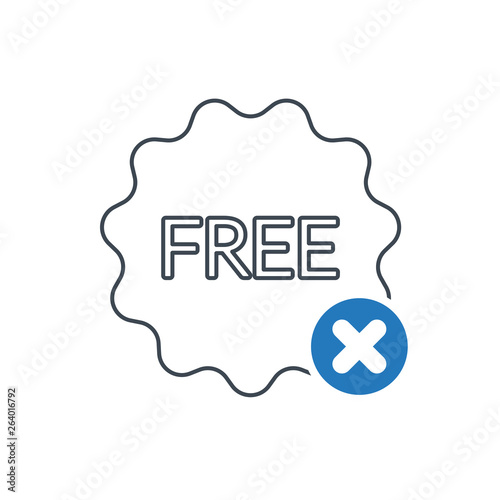 Free icon with cancel sign. Free sticker, badge, tag icon and close, delete, remove symbol