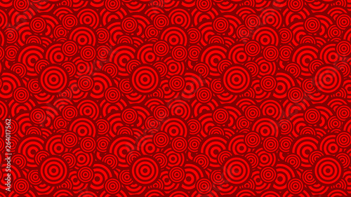 Red Seamless Geometric Overlapping Concentric Circles Pattern Graphic