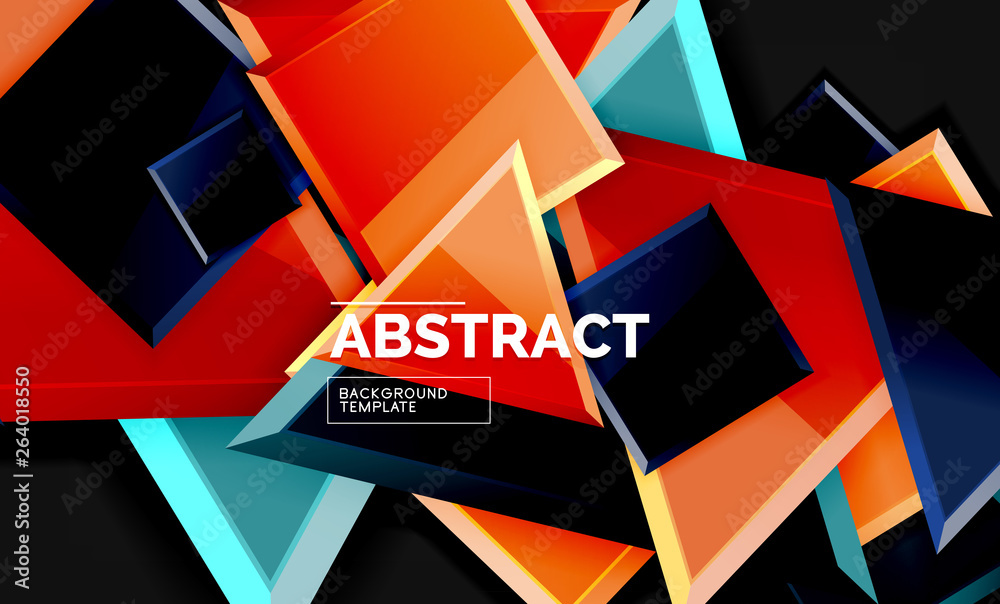 Squares and triangles geometrical background Squares and triangles geometrical background