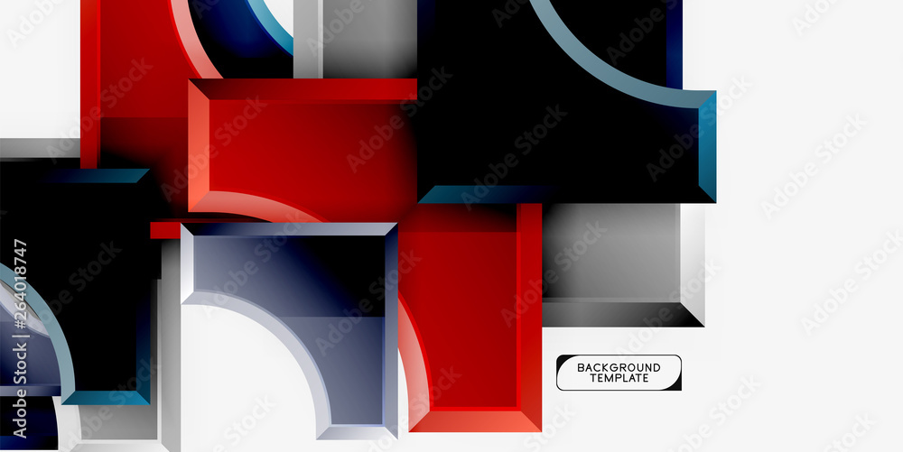 Geometrical 3d shapes background Geometrical 3d shapes background