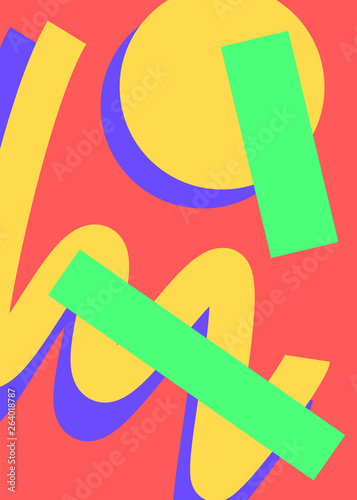geometry red yellow green colors abstract lines circles background