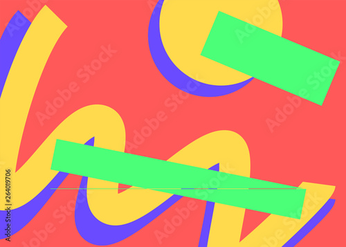 geometry red yellow green colors abstract lines circles background