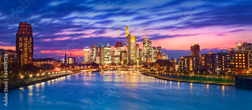 cityscape of Frankfurt am Main city in Germany. night scene © Ioan Panaite