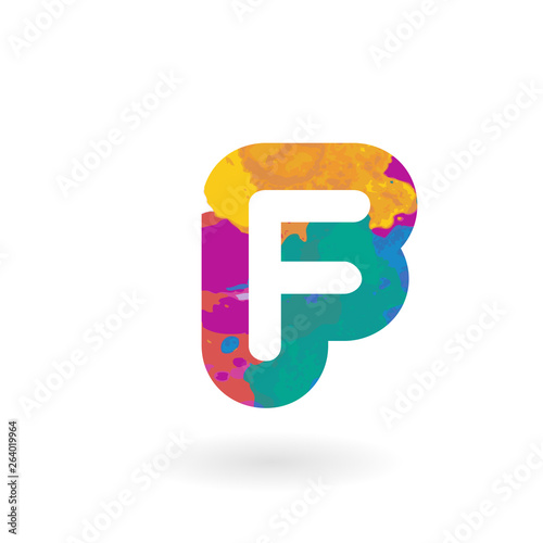 Free Download Colorful vector letter with watercolor pattern - GFXLoad