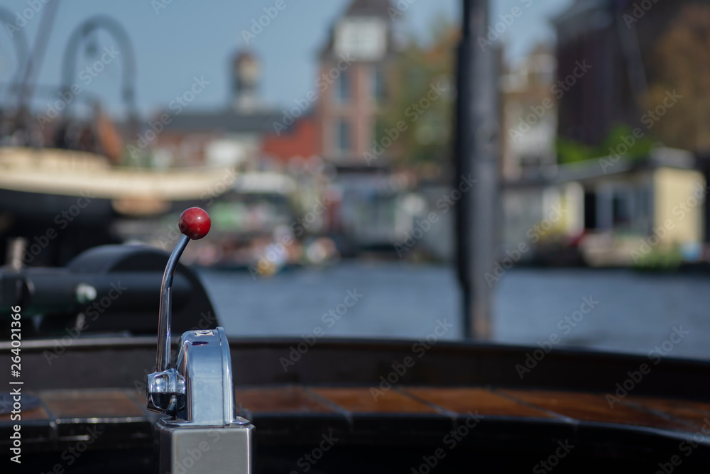 Traditional Dutch ships in the harbour of Leiden, Netherlands