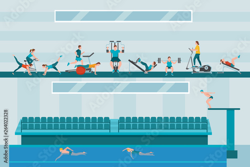 Gym flat vector illustration