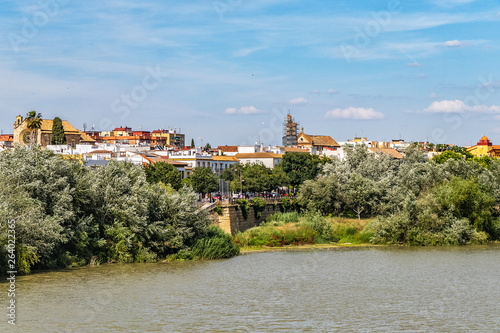 Picturesque Embankment of the Guadalquivir River in Cordoba. Cordoba, Andalusia, Spain.