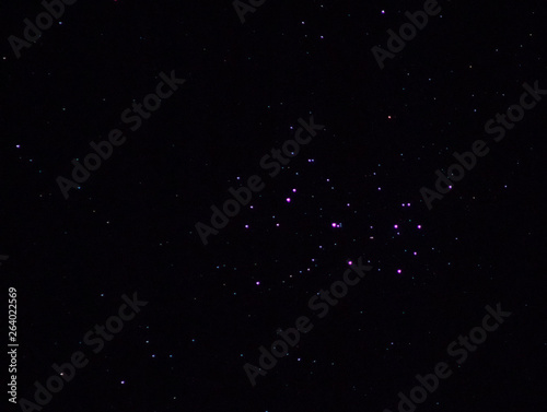 night sky stars pink pleiades