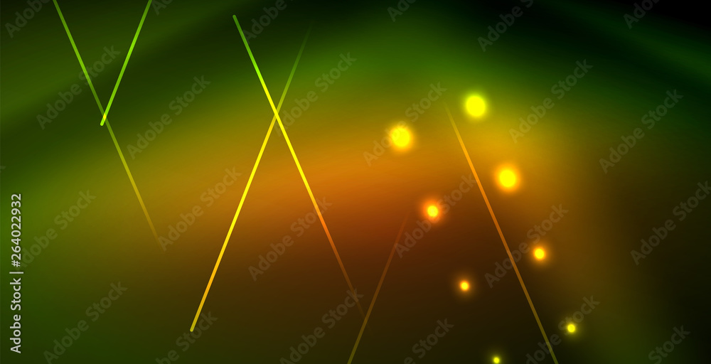 Neon glowing wave, magic energy and light motion background Neon glowing wave, magic energy and light motion background