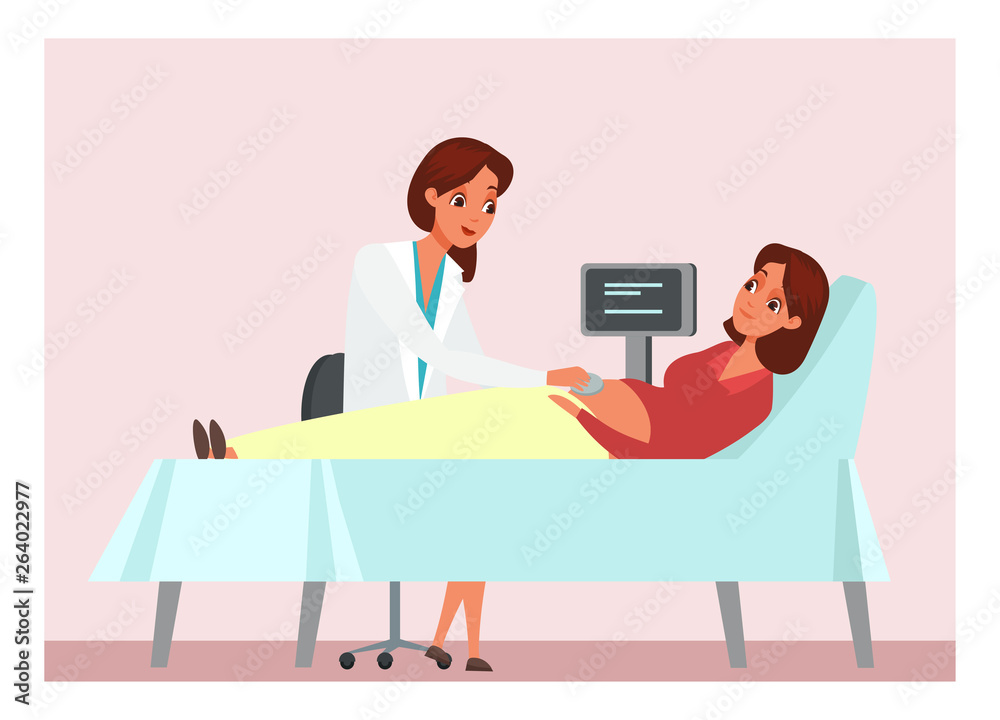 Ultrasound diagnostics flat vector illustration Ultrasound diagnostics flat vector illustration