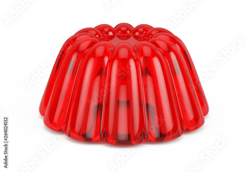 Red Jelly isolated on white. 3d rendering photo