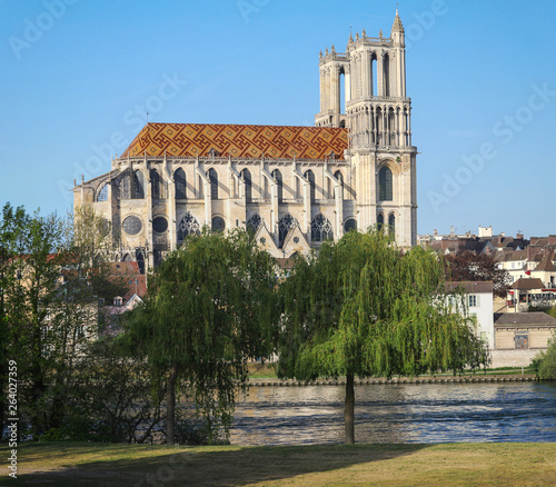The medieval Collegiate Church of Our Lady of Mantes in the small town of Mantes-la-Jolie, about 50 km west of Paris, France.