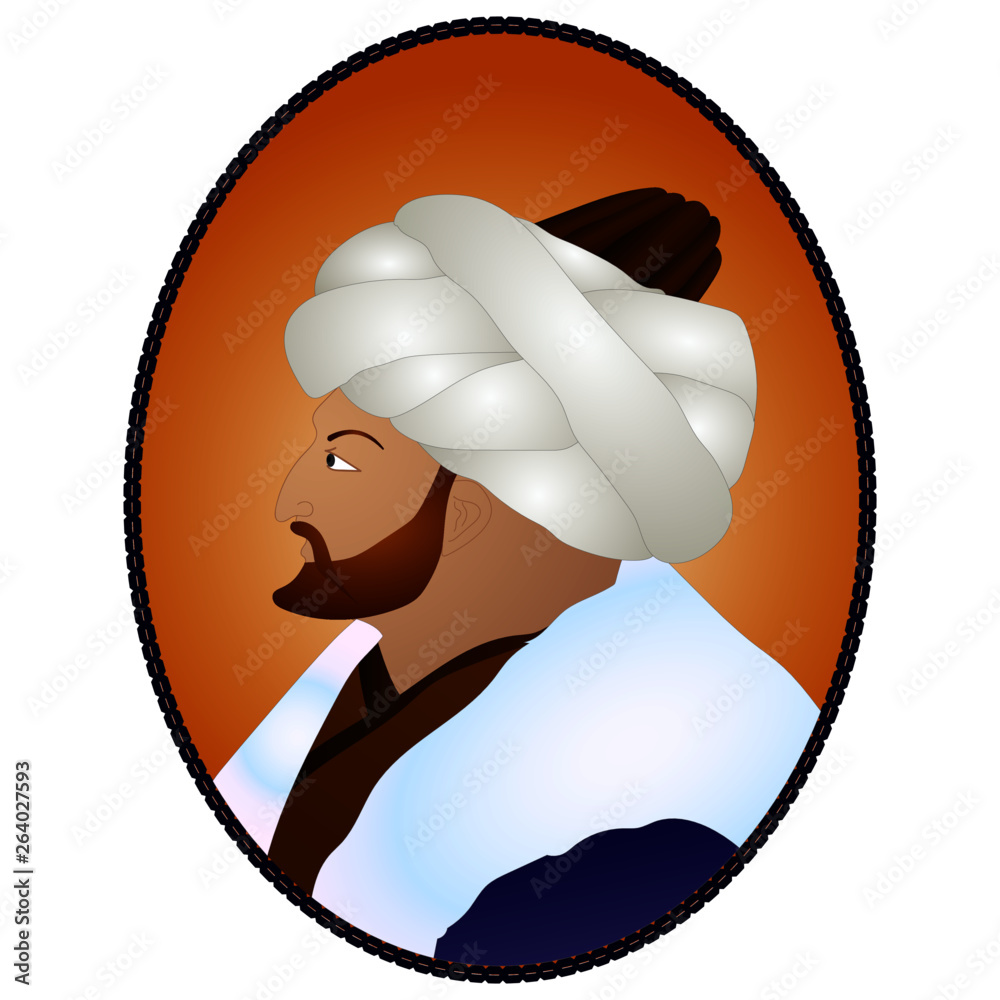 Vectoral cartoon illustration of Sultan Mehmed the Conqueror ( in