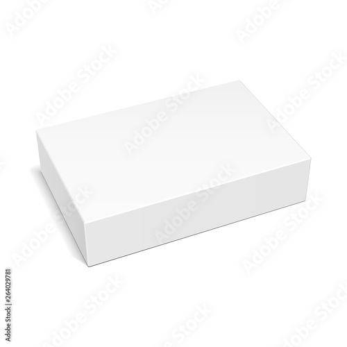 Mockup Product Cardboard Plastic Package Box. Illustration Isolated On White Background. Mock Up Template Ready For Your Design. Vector EPS10