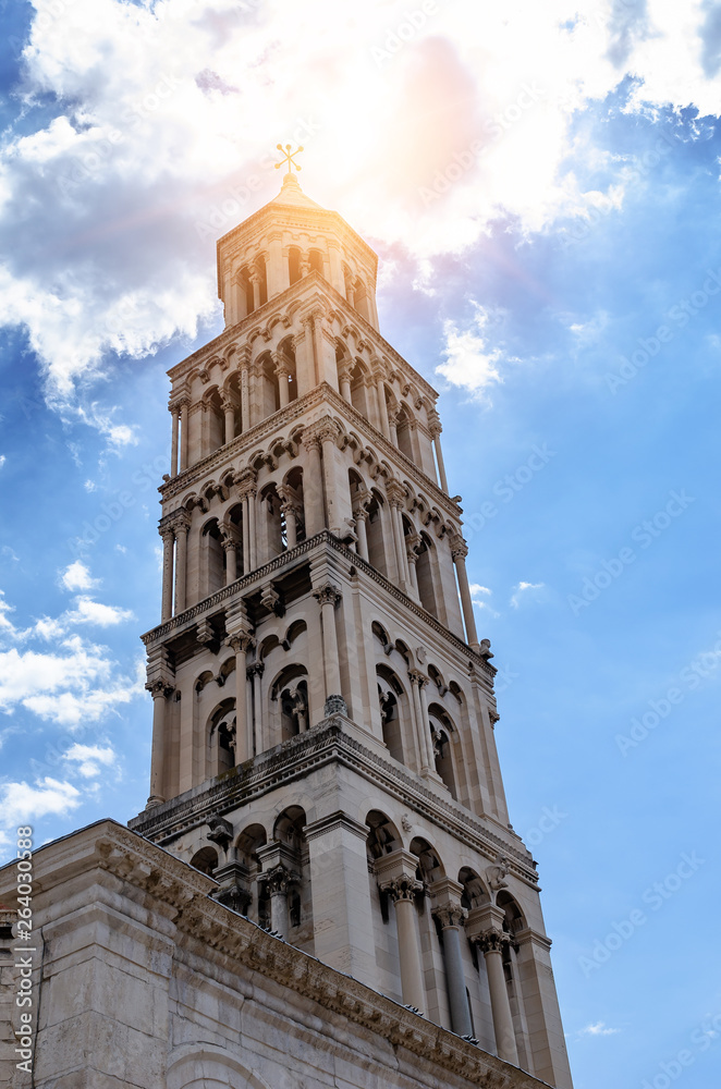 Cathedral of St. Duje and the old city in the city of Split.