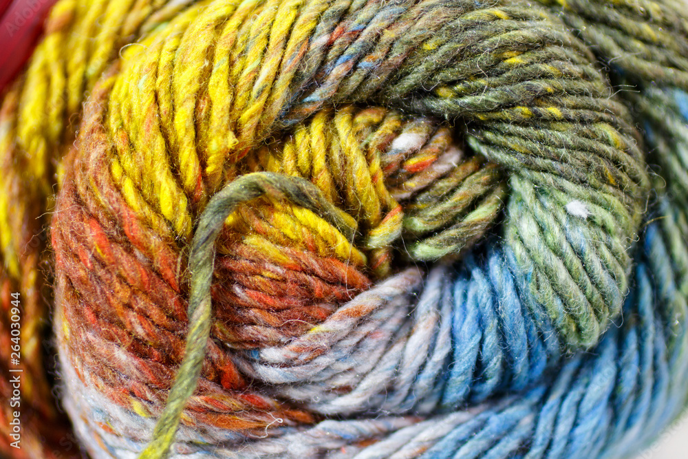closeup of colorful wool