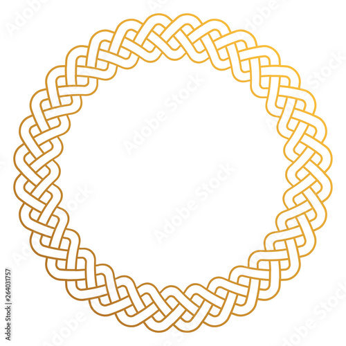 Celtic Knot Round Frame - Circular braided design with copy space