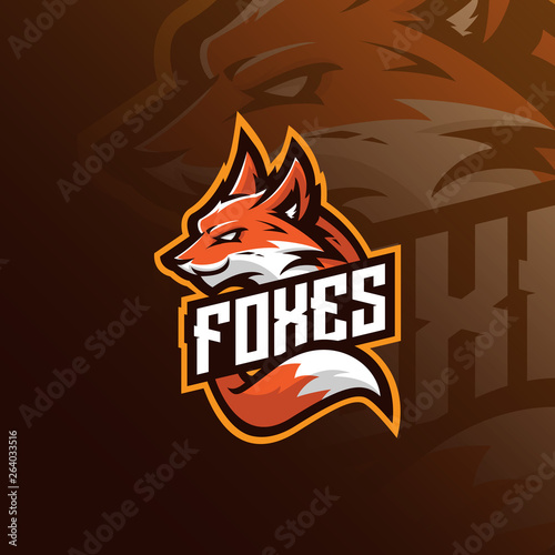 fox mascot logo design vector with modern illustration concept style for badge, emblem and tshirt printing. angry fox illustration for sport team.