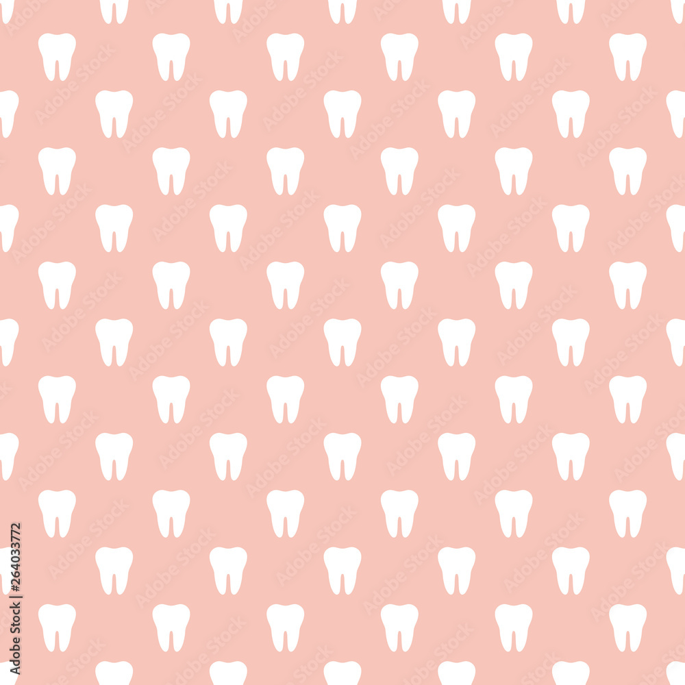 Dental Theme Seamless Pattern - Quirky teeth repeating pattern design